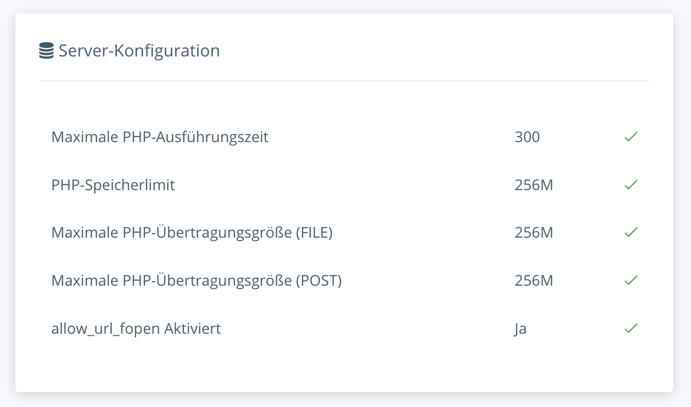 Richtige Einstellungen der PHP-Werte